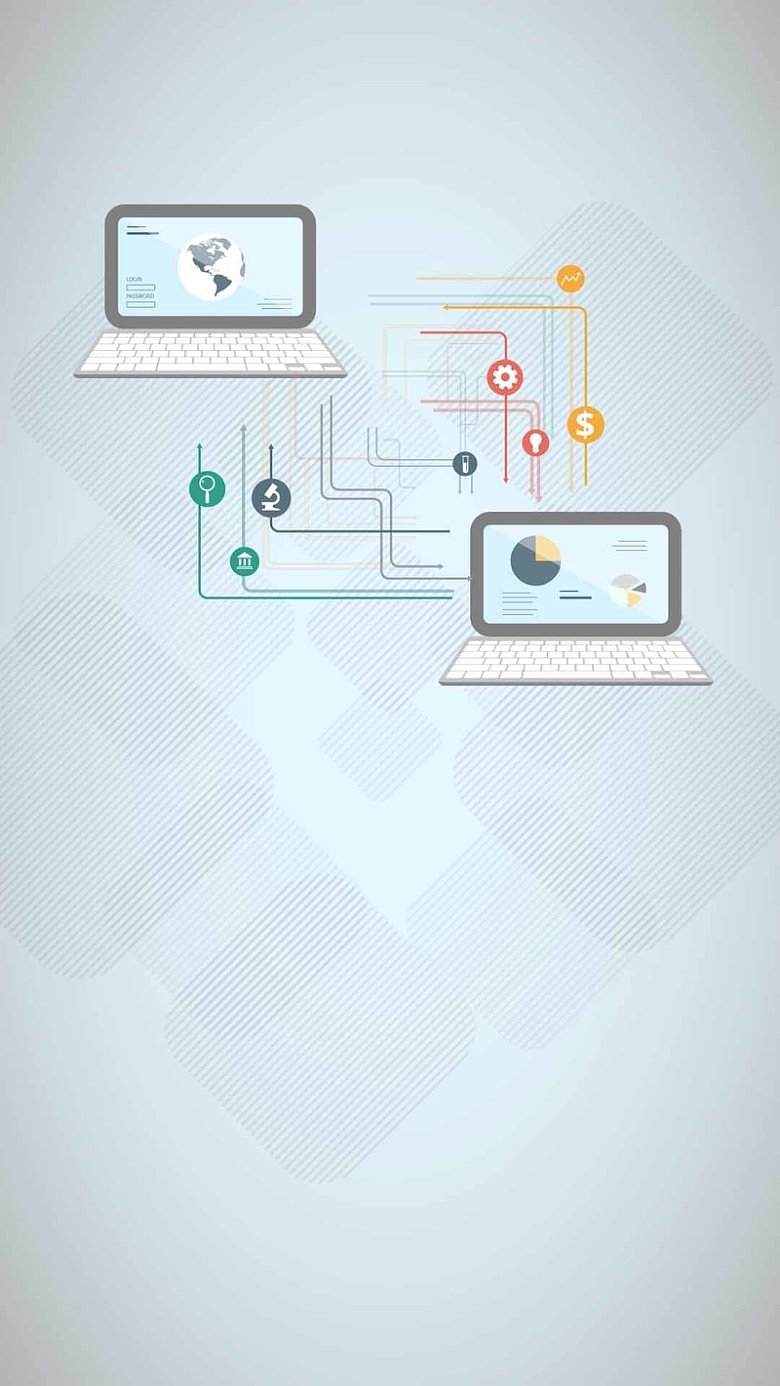 簡約與科技的交融 探索灰色扁平化筆記本電腦信息圖表H5設(shè)計(jì)